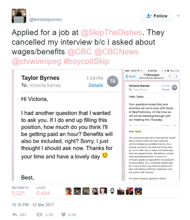 SkipTheDieshes - Compensation - Twitter